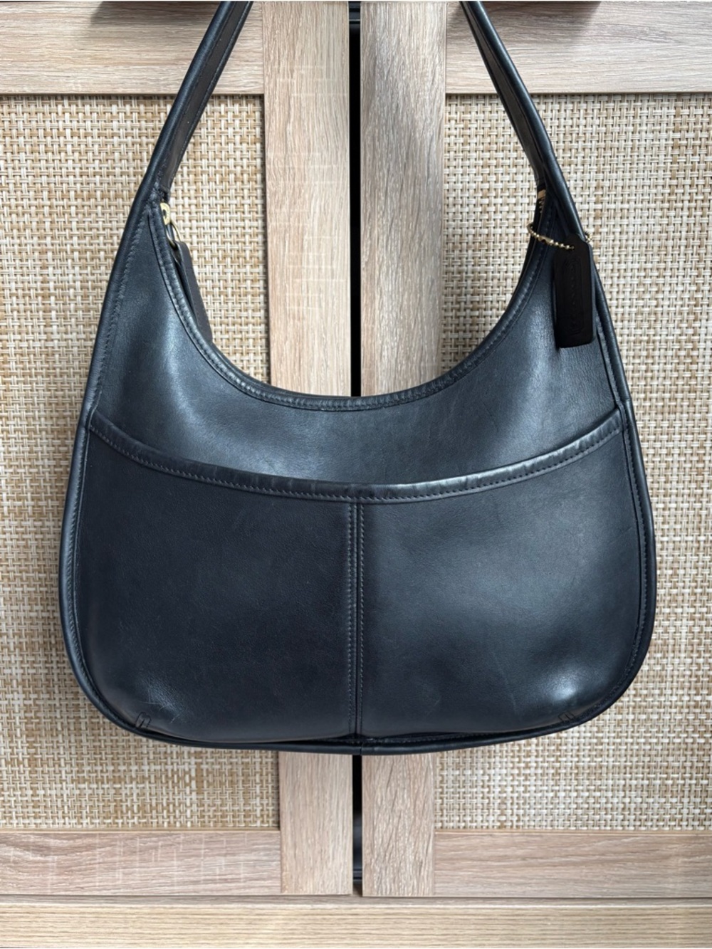 COACH Vintage Ergo Black Leather Hobo Shoulder Bag Handbag Purse 9033